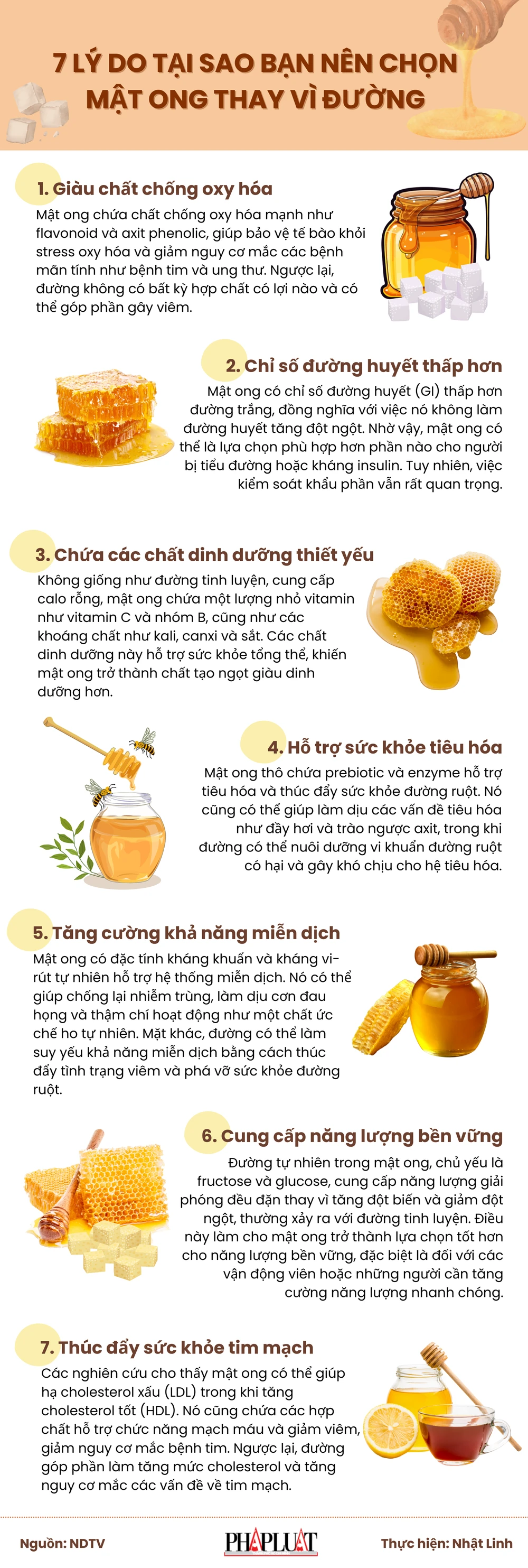 7 lý do tại sao bạn nên chọn mật ong thay vì đường