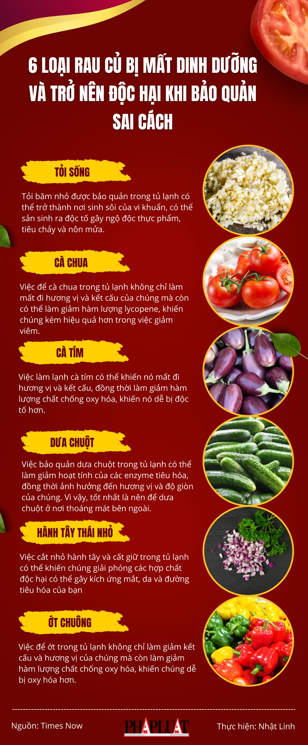 6 loại rau củ bị mất dinh dưỡng và trở nên độc hại khi bảo quản sai cách