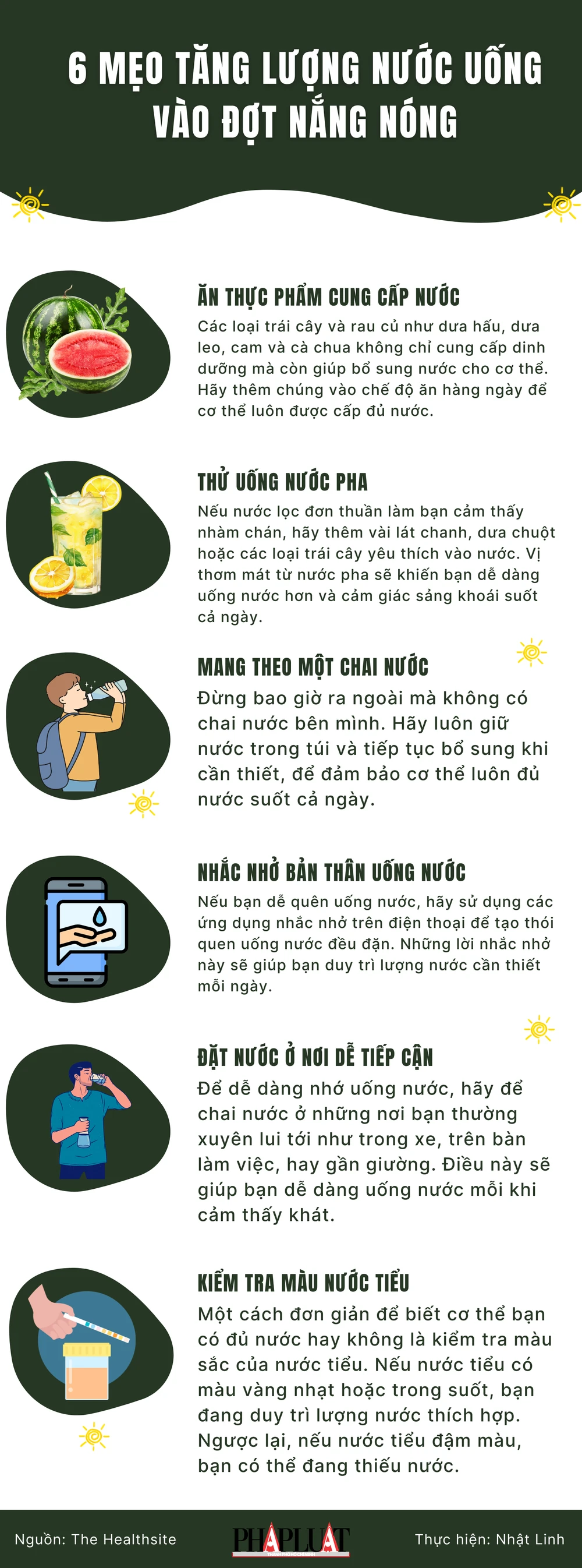 6 mẹo tăng lượng nước uống vào đợt nắng nóng