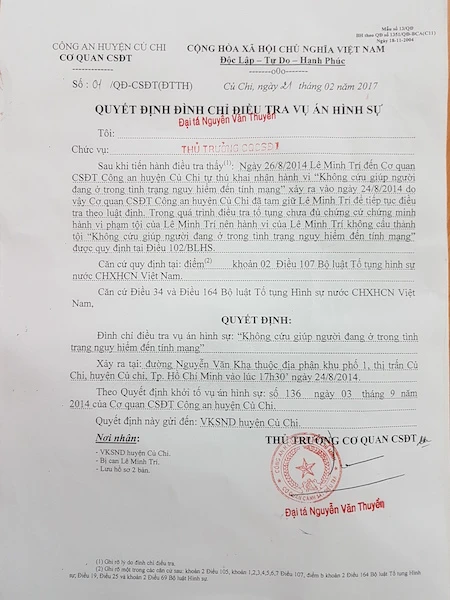 Từ phản ánh của Pháp Luật TP.HCM, bị can được đình chỉ ảnh 1