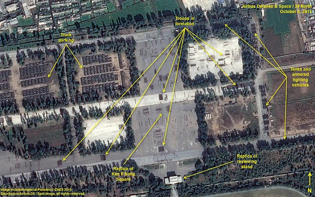 Ảnh vệ tinh 'soi' quy mô diễu binh rầm rộ của Triều Tiên ảnh 1