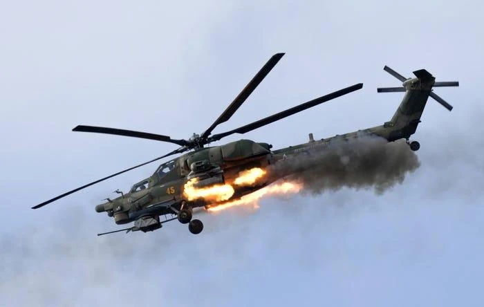 Trực thăng Mil Mi-28 tại Hội thao quân sự quốc tế (Army Games) 2021 tại Nga. Ảnh: Stringer/Anadolu Agency/ Getty Images