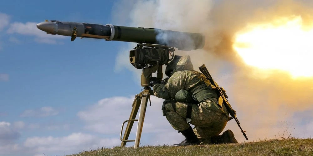 Quân đội Nga phóng tên lửa chống tăng Kornet. Ảnh: Russian Ministry of Defense