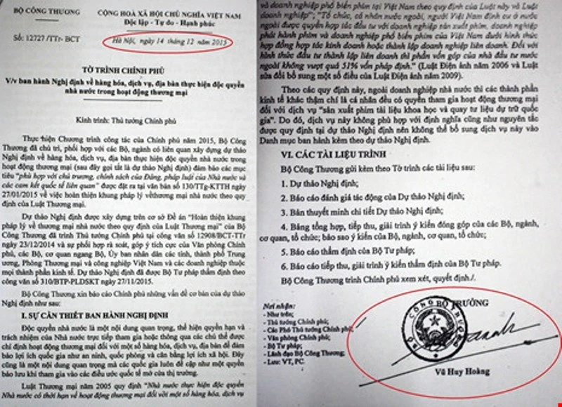 Bộ Công Thương phản hồi về việc trình văn bản ảnh 1