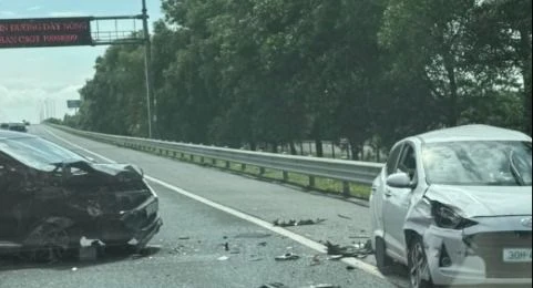 Tai nạn trên cao tốc Hà Nội - Hải Phòng do ô tô nổ lốp