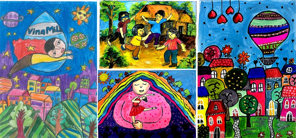 Cuộc thi vẽ tranh với chủ đề “Em vẽ ước mơ vươn cao” cũng là một trong những chương trình được Vinamilk và Quỹ sữa Vươn cao Việt Nam tổ chức trong những tháng qua dành cho các em nhỏ đang sống tại các mái ấm, trung tâm bảo trợ… Mỗi bức họa do chính tay các em thực hiện đều là những tác phẩm đầy cảm xúc. Cuộc thi vẽ tranh với chủ đề “Em vẽ ước mơ vươn cao” cũng là một trong những chương trình được Vinamilk và Quỹ sữa Vươn cao Việt Nam tổ chức trong những tháng qua dành cho các em nhỏ đang sống tại các mái ấm, trung tâm bảo trợ… Mỗi bức họa do chính tay các em thực hiện đều là những tác phẩm đầy cảm xúc.