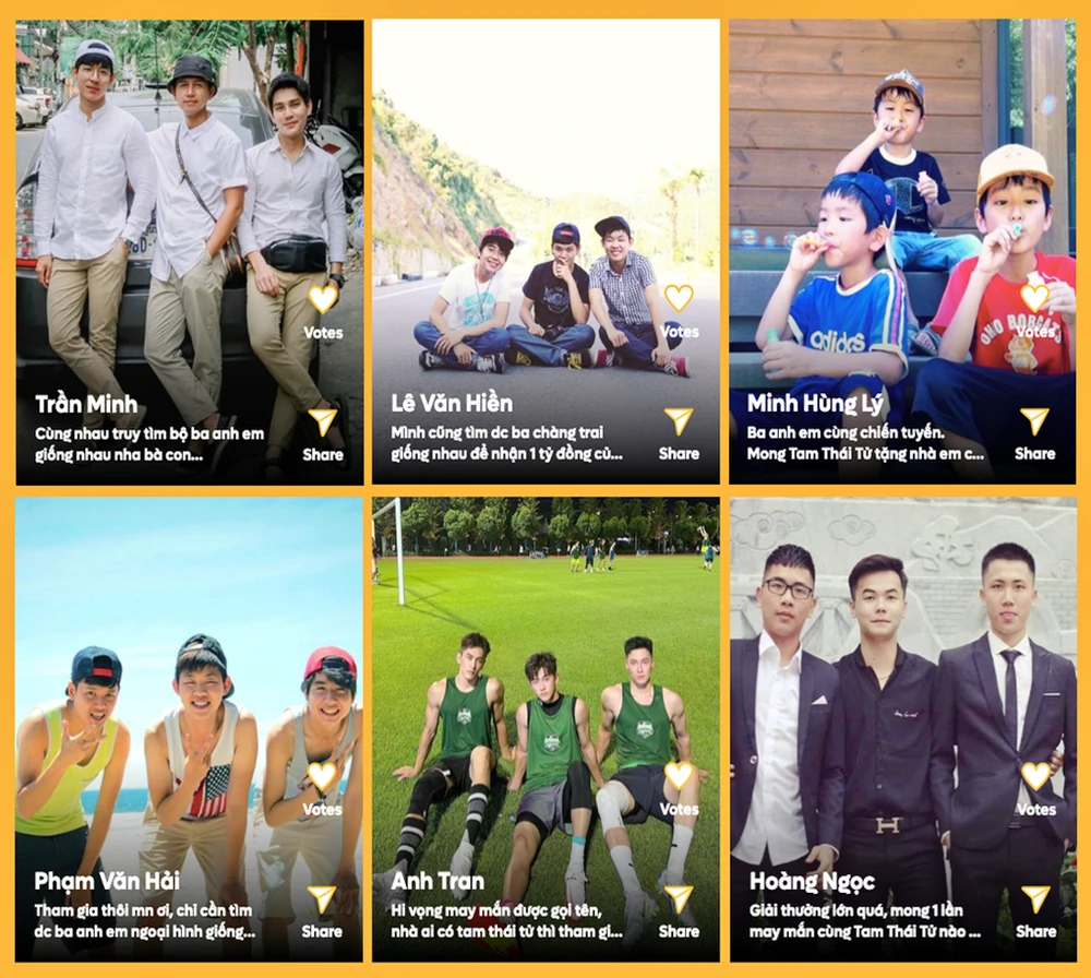 Một số hình ảnh dự thi nhan sắc trai đẹp 3 miền của cuộc thi “Tìm kiếm Tam Thái Tử”