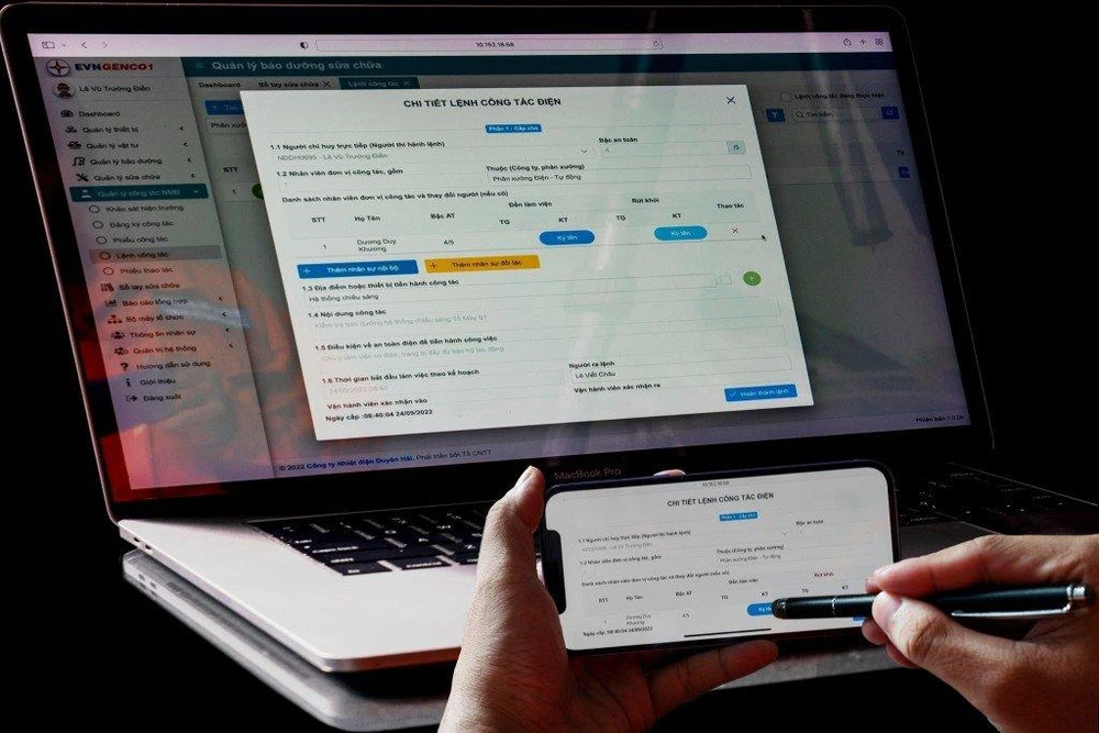 EVNGENCO1 sử dụng công cụ quản lý trên nền tảng số.