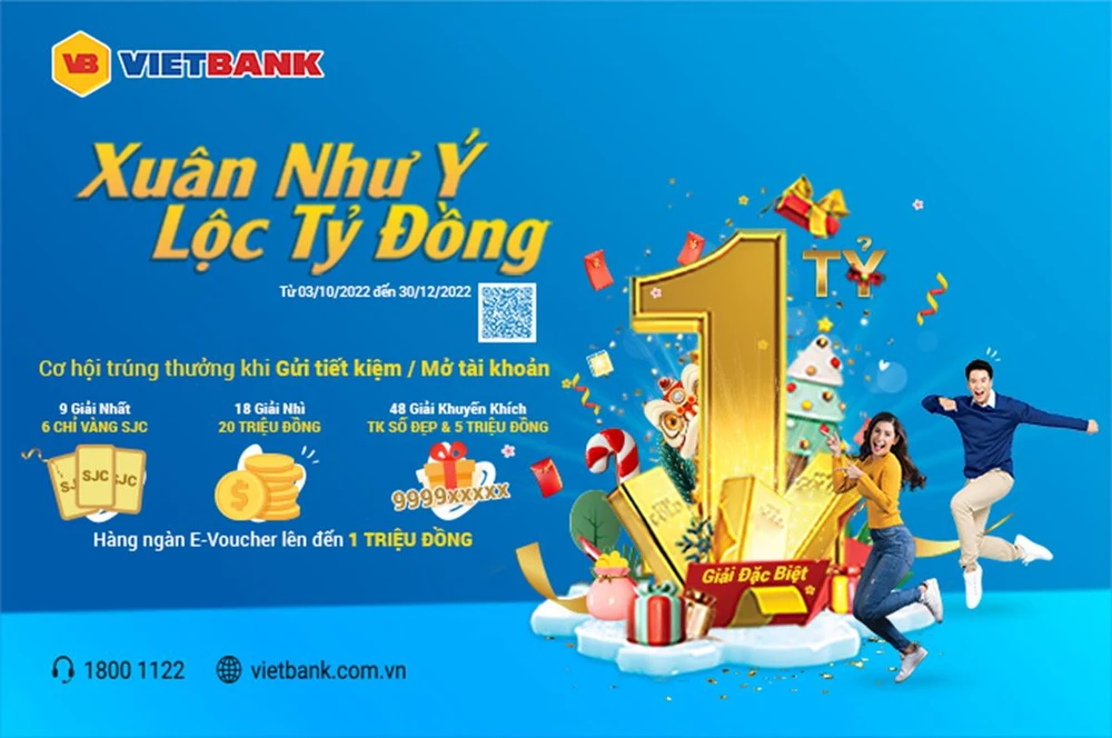 Chương trình khuyến mãi “Xuân như ý, Lộc tỷ đồng” với tổng giải thưởng, quà tặng lên đến 6,5 tỷ đồng và lãi suất huy động lên đến 9,5%.