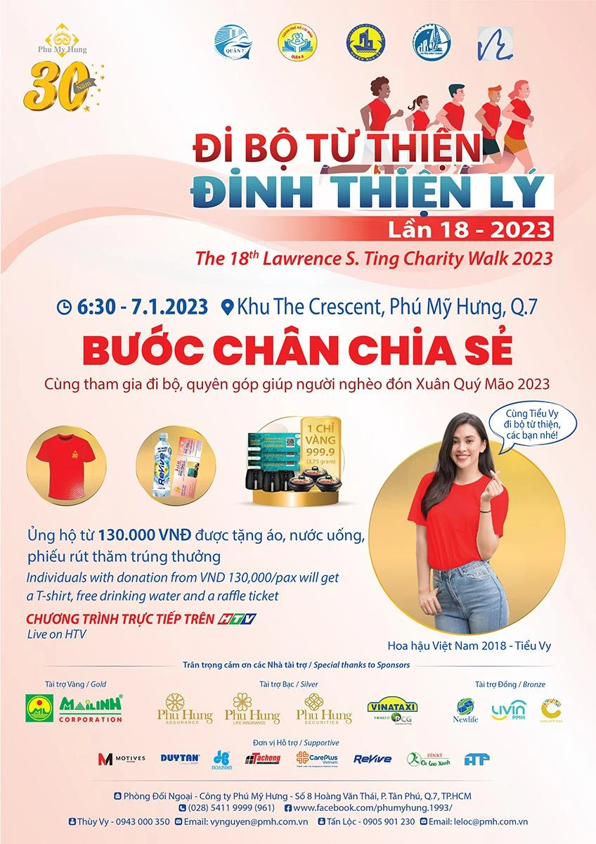 Poster của Chương trình Đi bộ từ thiện Đinh Thiện Lý lần thứ 18 – năm 2023