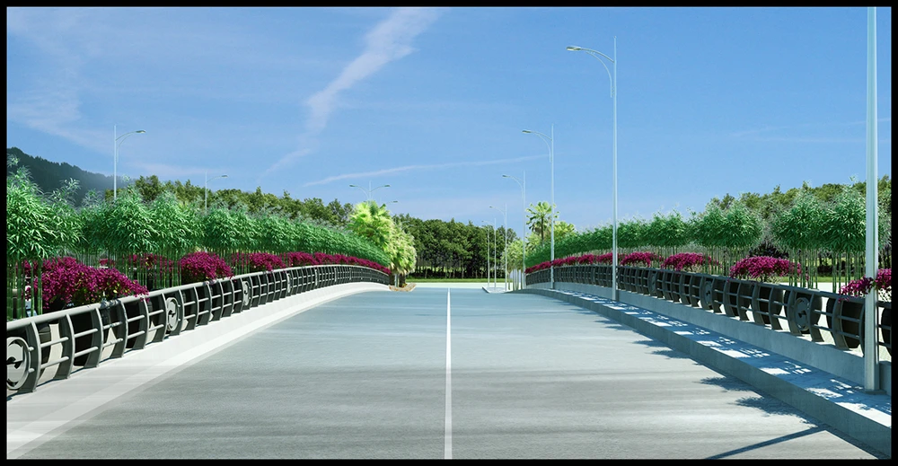 Phối cảnh cầu dẫn vào dự án Khu Công nghệ Môi trường Xanh Long An.