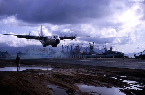 C-130B Landing At 36 Runway - Photo by Dunlin 1966