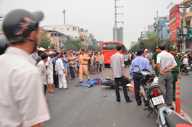 Hiện trường vụ tai nạn.