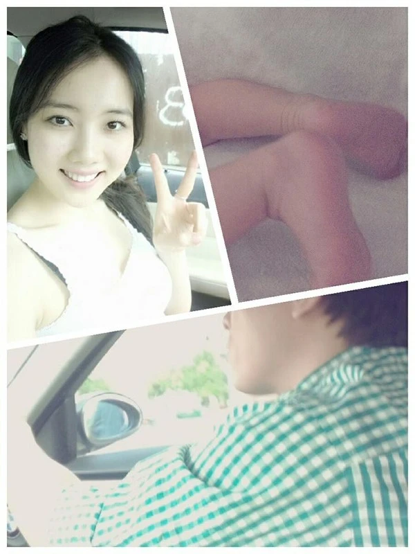 Vợ Ngô Quảng Hải chia sẻ hình chân con trai lên trang cá nhân.