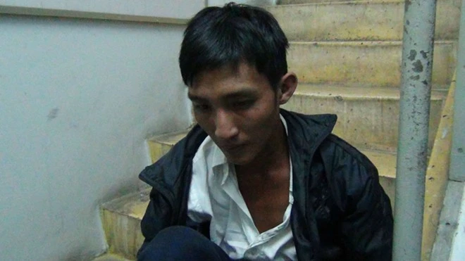 Mai Ngọc Khánh tại cơ quan công an.