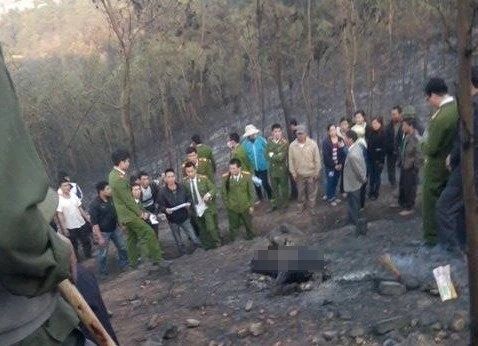 Thi thể của ông Phong tại hiện trường.