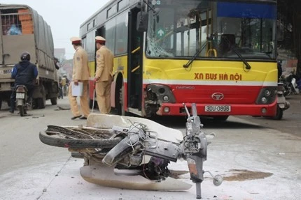 Hiện trường vụ tai nạn.