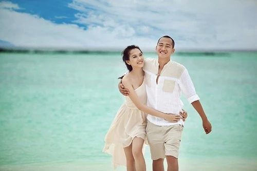 Bộ ảnh cưới đẹp như mơ của Bình Dương và Ngọc Thạch tại Maldives.