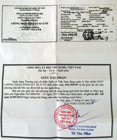 Giấy chứng nhận tố siêu xe Bentley mượn biển 29A-999.99