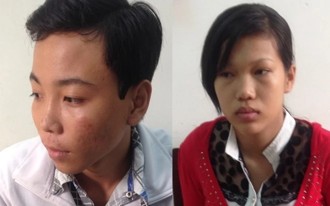 Thúy và Dương tại cơ quan công an. Nhập mô tả cho ảnh