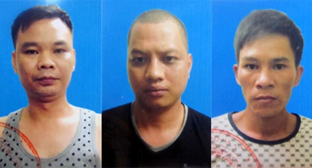 Tài gỉ (trái) cùng 2 đàn em Chu Bạch Dương và Vũ Viết Minh.