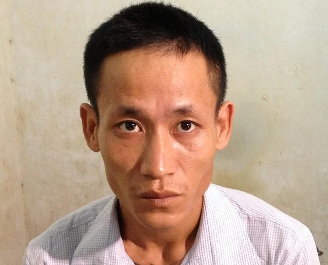 Nguyễn Hoàng Huy tại cơ quan công an. Chân dung gã thanh niên bệnh hoạn.