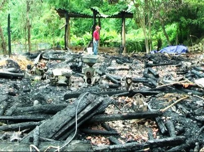 Tan hoang sau vụ hỏa hoạn (Ảnh: Báo Cao Bằng)