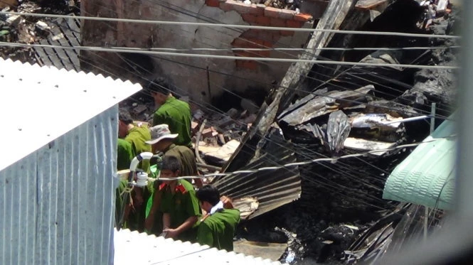 Hiện trường vụ đốt nhà của bà Vân