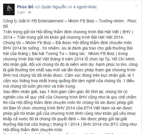 Bài hát Việt, FB Boiz