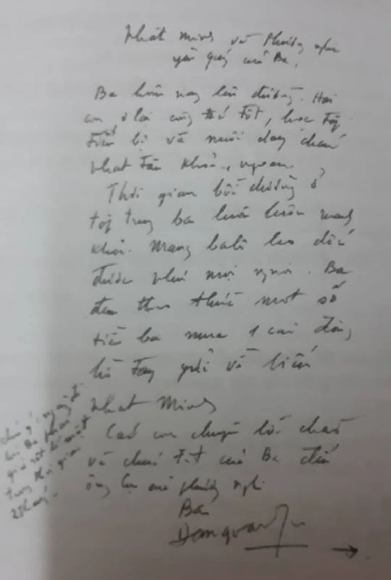 Bức thư cuối cùng gửi con trai Đặng Nhật Minh của GS. Đặng Văn Ngữ