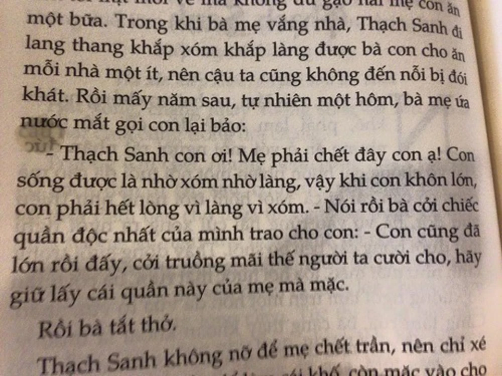Những đoạn văn trong truyện cổ tích Thạch Sanh gây tranh cãi