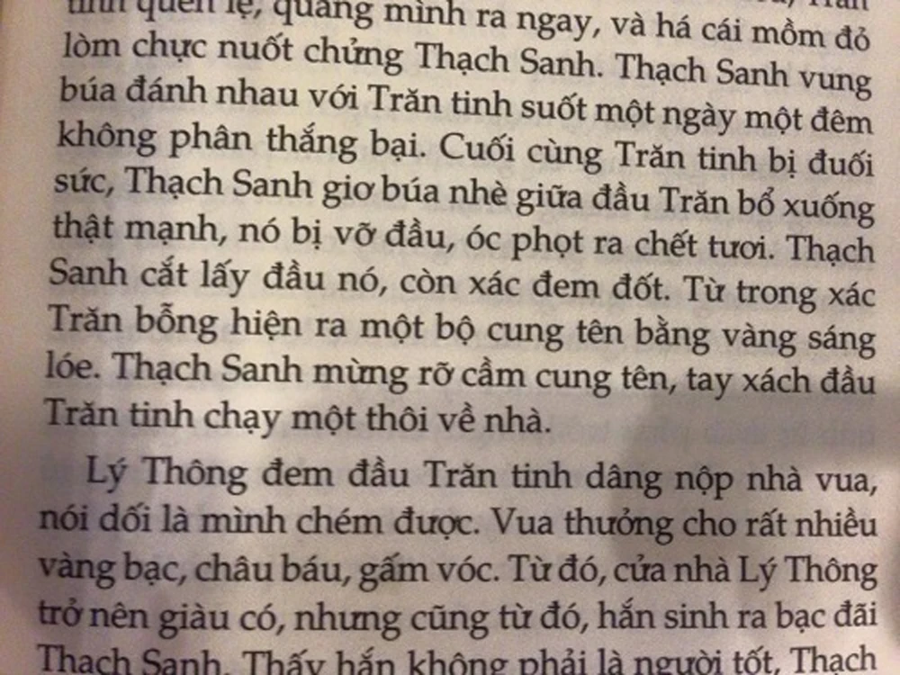 Những đoạn văn trong truyện cổ tích Thạch Sanh gây tranh cãi