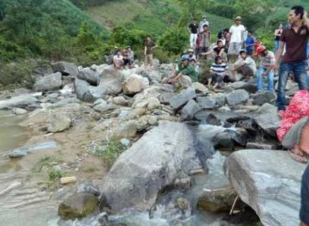 Vị trí tìm thấy thi thể nam sinh viên.