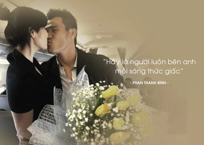 Phan Thanh Bình và Thảo Trang quen nhau khi cô mới học cấp 3 và sau 5 năm tìm hiểu, cầu thủ hiện chơi cho CLB Đắk Lắk rước nàng về dinh năm 2009 đúng vào ngày Valentine. Kỷ niệm 3 năm ngày cưới, Thanh Bình gây xôn xao dư luận với màn tỏ tình trên máy bay. Trên nền nhạc Stand by me, cầu thủ sinh năm 1986 giơ băng-rôn trước mặt vợ với nội dung 