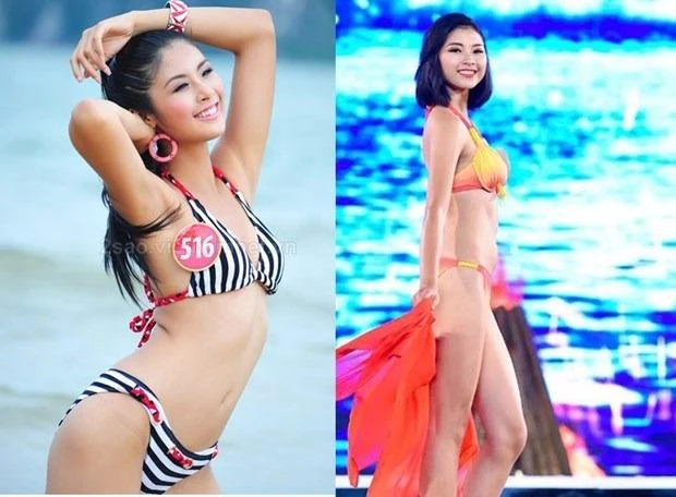 Đào Thị Hà cũng giống hoa hậu Ngọc Hân (bên trái)