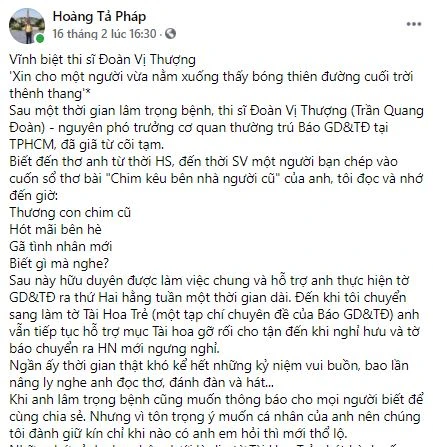 Bạn văn thương tiếc nhà thơ Đoàn Vị Thượng ảnh 9