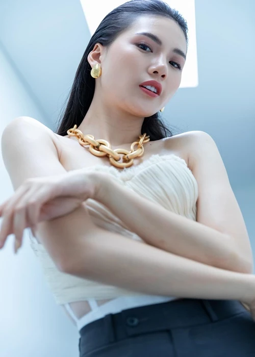 Ngắm nhan sắc siêu mẫu Bùi Quỳnh Hoa vào top 70 Hoa hậu Hoàn vũ Việt Nam ảnh 14