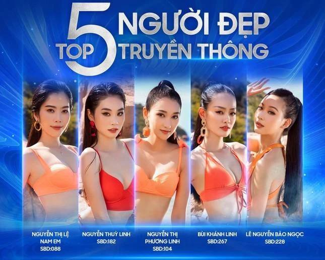 Trước đó, ngày 25-7 cuộc bình chọn giải thưởng Người đẹp Truyền thông có 5 người đẹp gồm: Nam Em, Phương Nhi, Phương Linh, Thuỳ Linh và Bảo Ngọc.