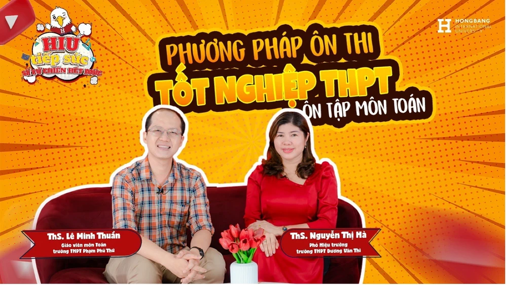 Các buổi livestream tư vấn ôn thi tốt nghiệp THPT được phát sóng định kỳ vào 19h tối tại fanpage của nhà trườngjpg