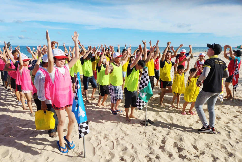 Các thành viên chia thành 5 Team tham gia các trò chơi Team Building.jpg