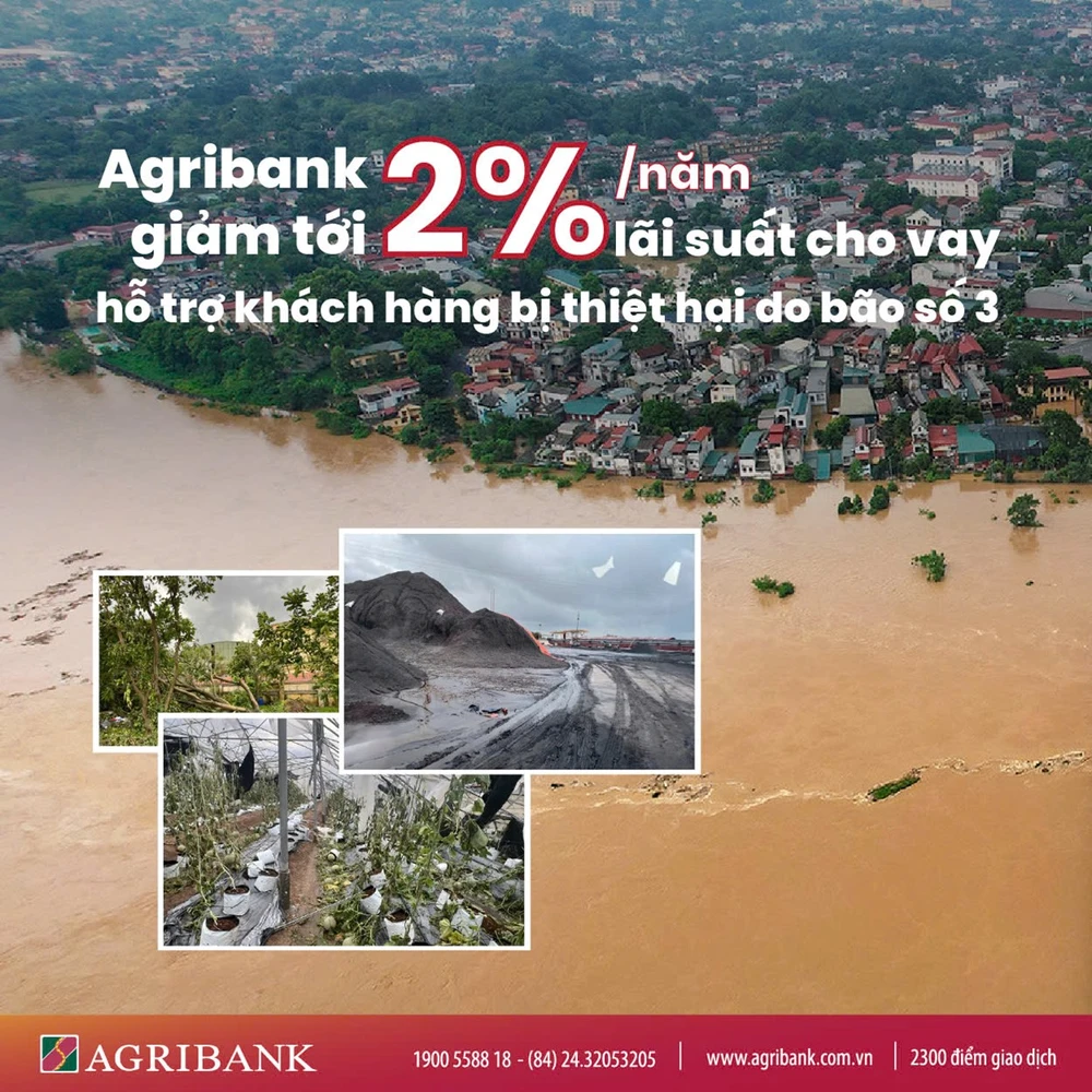 Agribank giảm tới 2%/năm lãi suất cho vay hỗ trợ khách hàng bị thiệt hại do bão số 3.jpg