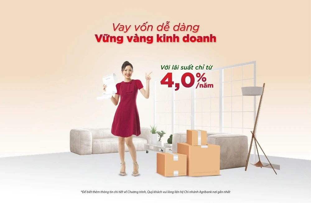 Agribank ưu đãi vay vốn chỉ từ 4%/năm đối với khách hàng cá nhân phục vụ hoạt động sản xuất kinh doanh.jpg