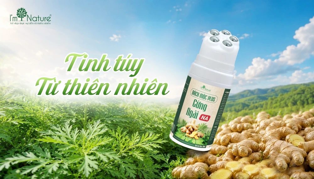 Sản phẩm Con lăn Bách Mộc Plus Gừng Ngải của thương hiệu I’m Nature.