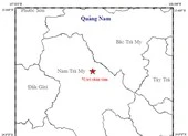 Xuất hiện động đất 3,9 độ Richter tại Quảng Nam