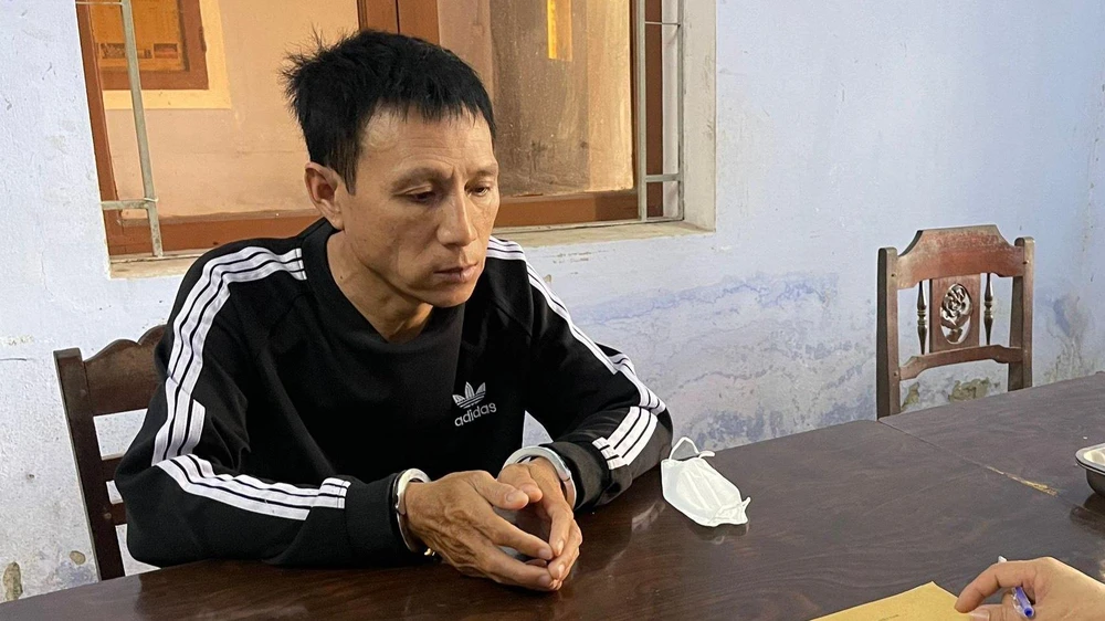 Hoàng Xuân Cung tại cơ quan công an. Ảnh: CACC