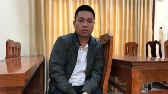 Nguyễn Đức Phương tại cơ quan công an. Ảnh: TRẦN KHÔI