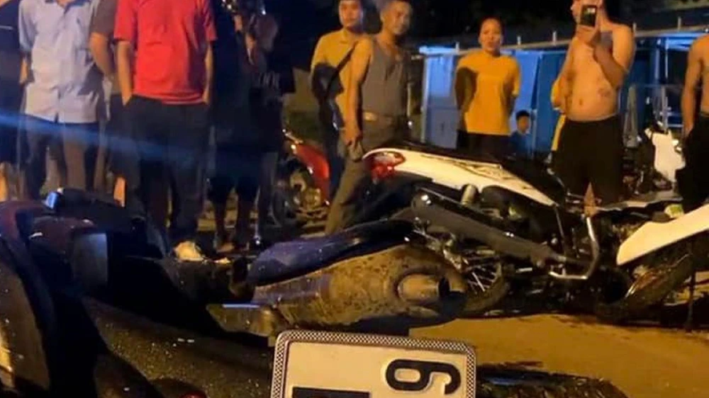 Hiện trường vụ tai nạn.