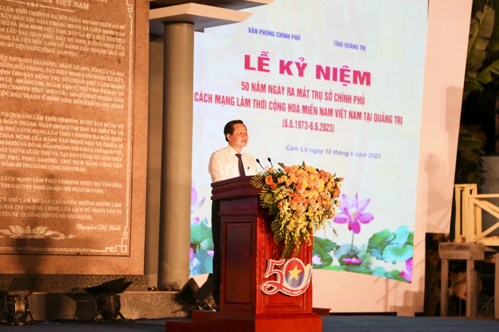 Phó Thủ tướng Lê Minh Khái phát biểu tại buổi lễ.