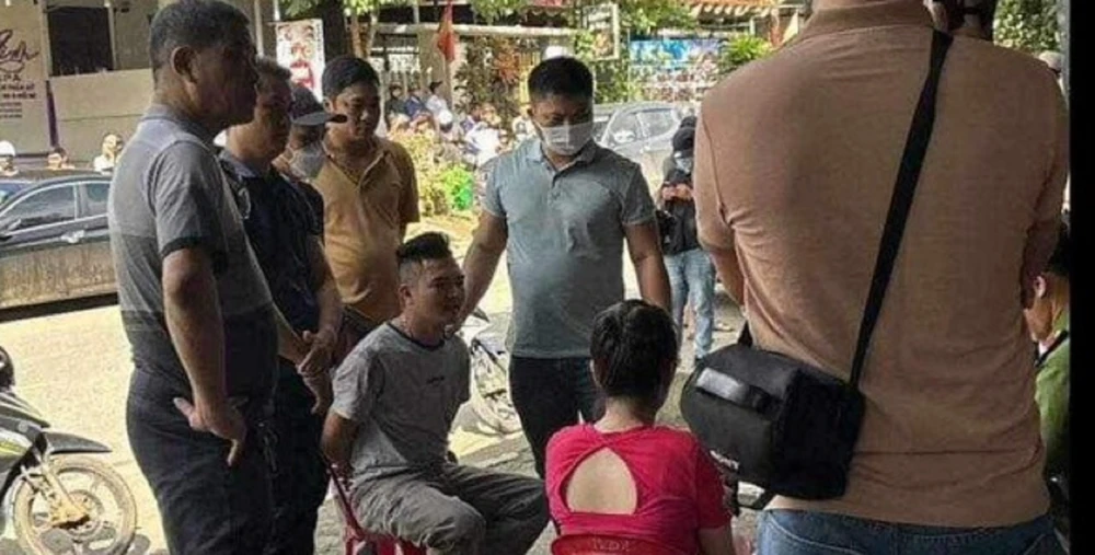 Nguyễn Quốc Quân lúc bị bắt giữ. Ảnh: N.Q