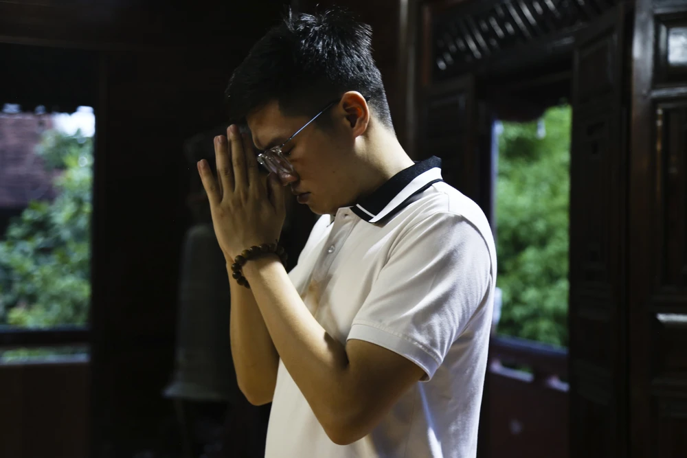 Tại Tự viện Phước Duyên, phường Hương Long, TP Huế có đông đảo phật tử đến dự buổi lễ Vu lan báo hiếu.